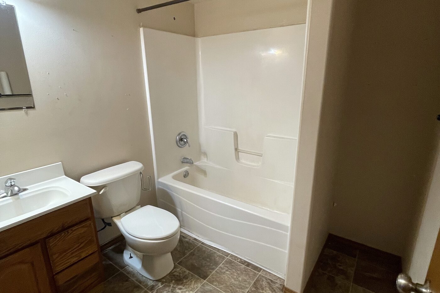 Second bathroom before All Things Home worked on it