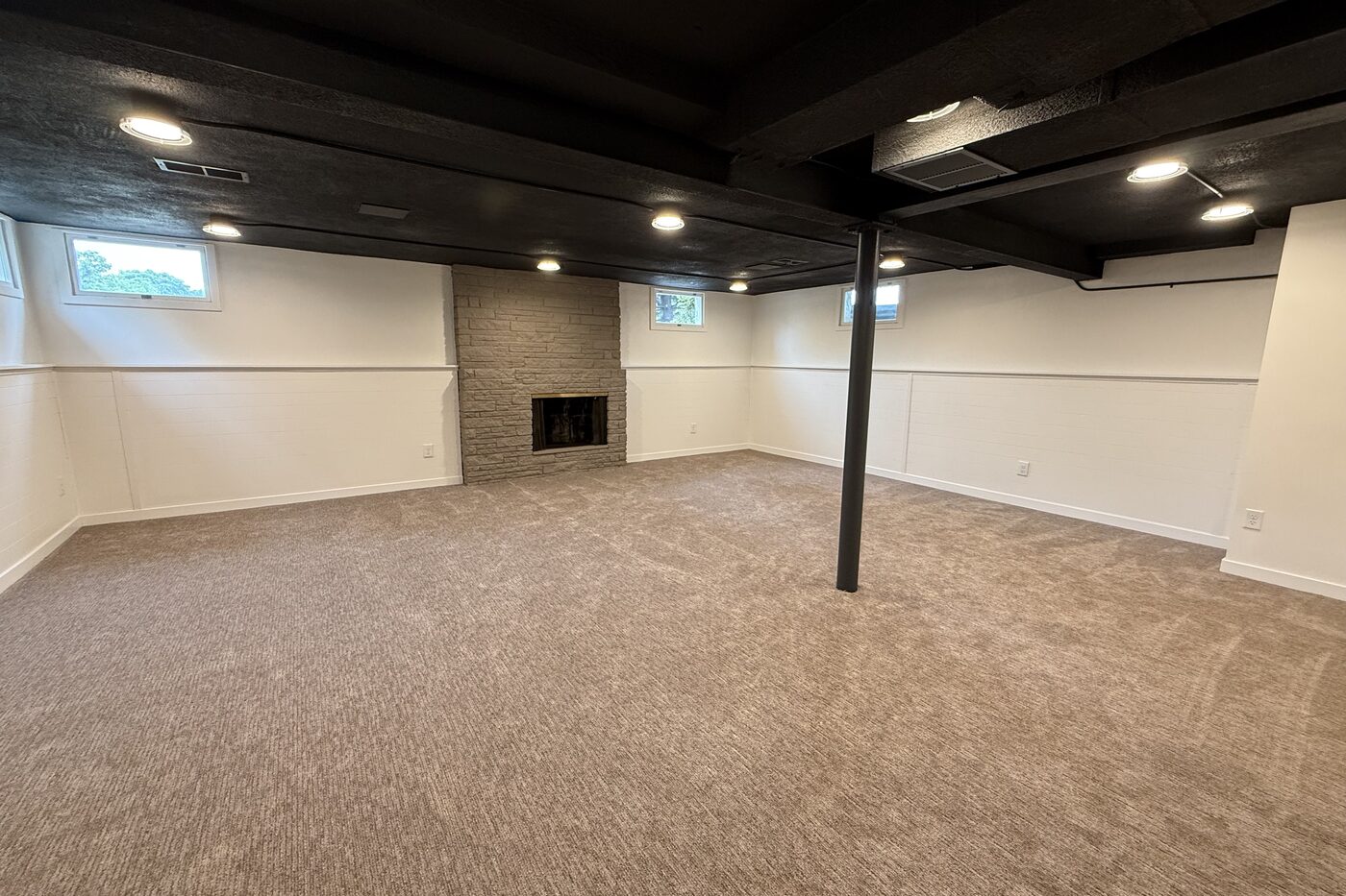 Lower level after the work was done