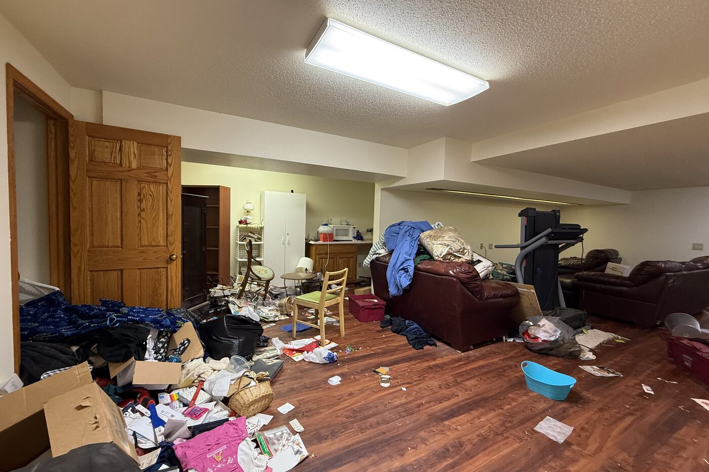 Lower level before All Things Home worked on it